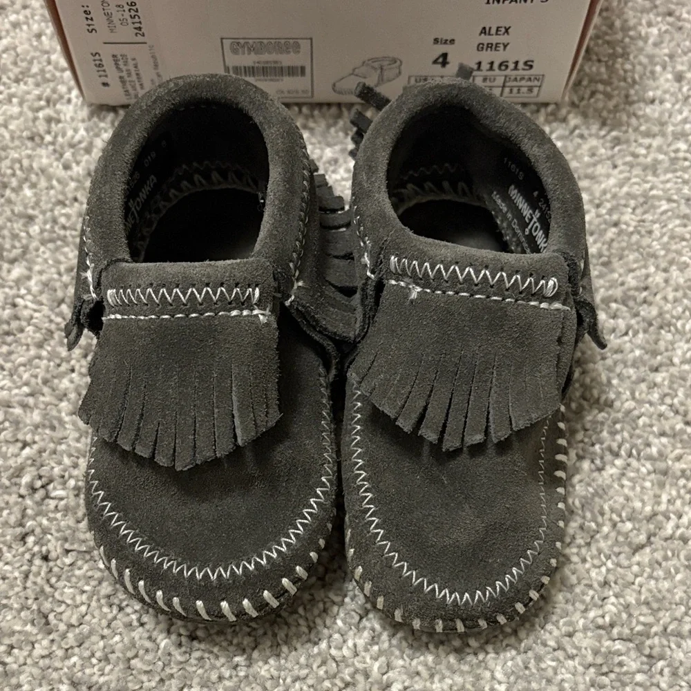 Minnetonka infant Moccasins gray 4